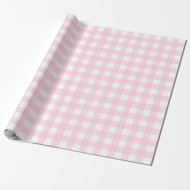 Papier Cadeau Gingham rose (Déroulé)