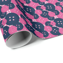 Gingham rose bouton marine - Salle de couture et b