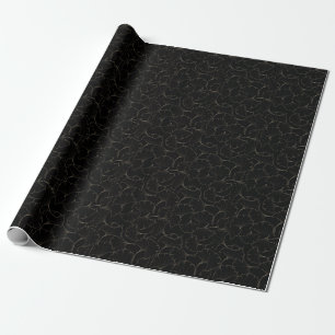 Papier Cadeau Ginkgo Or : Conception de Luxe Vintage