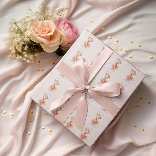 Papier Cadeau Girafe souriante personnalisée en tutu de ballerin