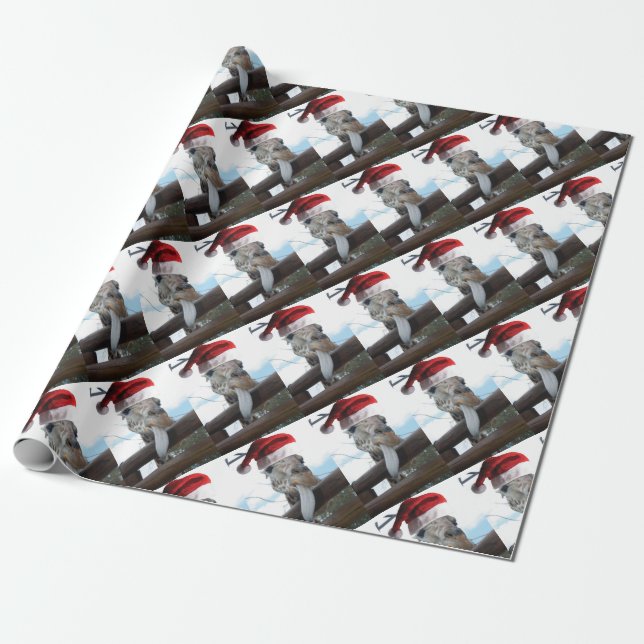 Papier Cadeau Girafe-Tongue-Père Noël (Déroulé)