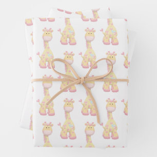Papier cadeau girafes adorable