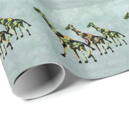 Papier Cadeau Girafes gracieuses