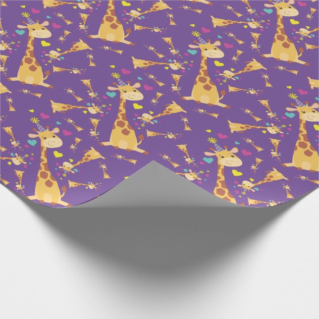Papier Cadeau Giraffe Anniversaire de enfant Party Cute (Coin)