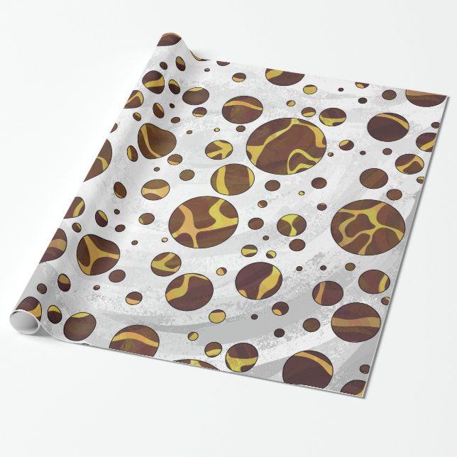 Papier Cadeau Giraffe Brown et jaune (Déroulé)