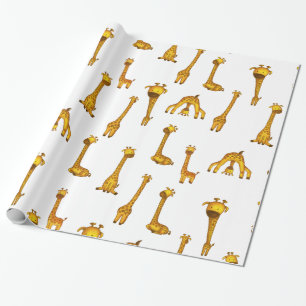 Papier Cadeau Giraffe Cute Safari Motif animal