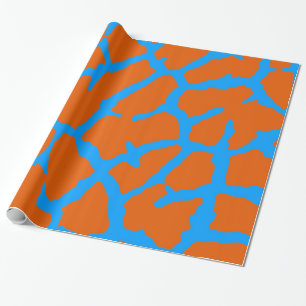 Papier Cadeau Giraffe Imprimer Cyan orange
