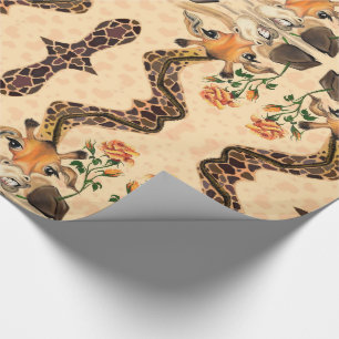 Papier Cadeau Giraffe romantique - Gentleman - Drôle