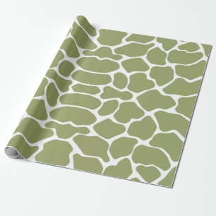 Papier Cadeau Giraffe Safari verte