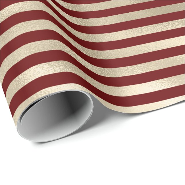 Papier Cadeau Girl Glam Gold Red Stripes (Coin rond)