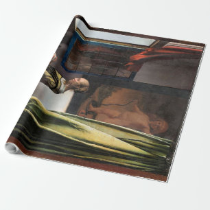 Papier Cadeau Girl Reading a Letter à Open Window, Vermeer