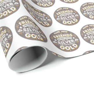 Papier Cadeau Girl Scouting Make New Friends Gift Wrap