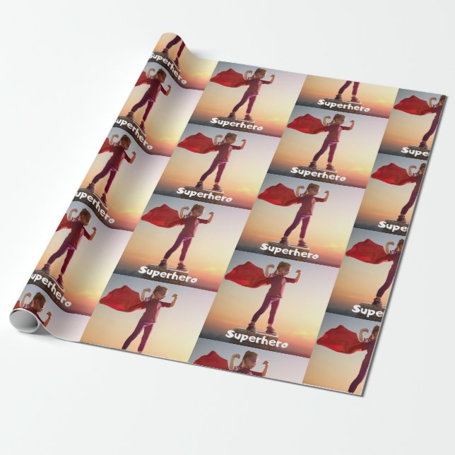 Papier Cadeau Girl Superhero (Déroulé)