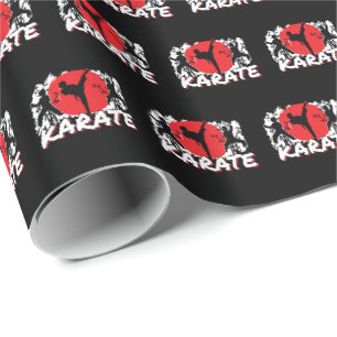 Papier Cadeau Girls Karate - Thème japonais patriotique Japon