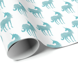 Papier Cadeau Girly Glitz Aqua Turquoise Parties scintillant Uni