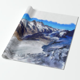 Papier Cadeau Glace dans les Alpes suisses trés hauts