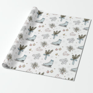 Papier Cadeau glace de patinage de Noël