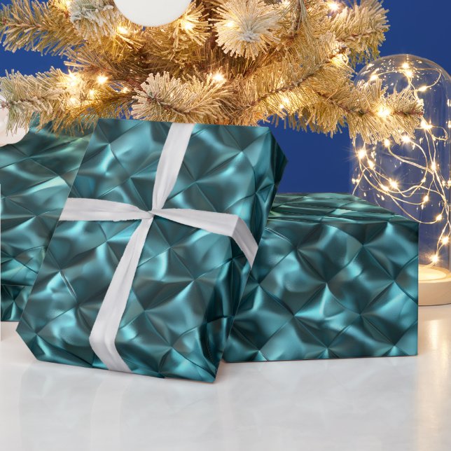 Papier Cadeau Glam Abstrait bleu turquoise (Vacances)