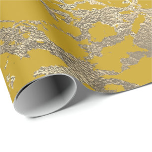 Papier Cadeau Glam brillant en marbre doré Foxier citron méditer