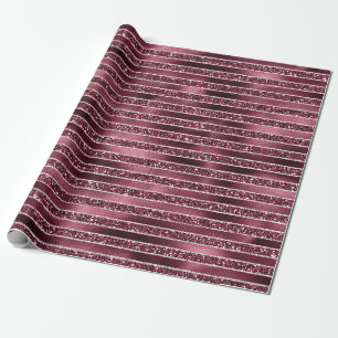 Papier Cadeau Glam Burgundy Rouge Rose Blush Parties scintillant