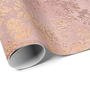 Papier Cadeau Glam floral en poudre rose rose-rose