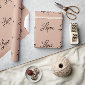 Papier Cadeau Glam Leopard Heart Love Design