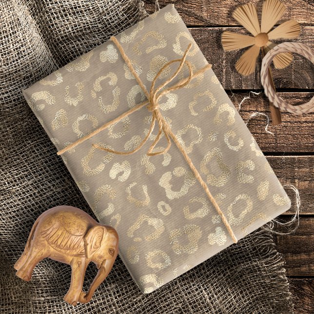 Papier Cadeau Glam Leopard Spot Motif Safari Gold ID11154 (Créateur téléchargé)