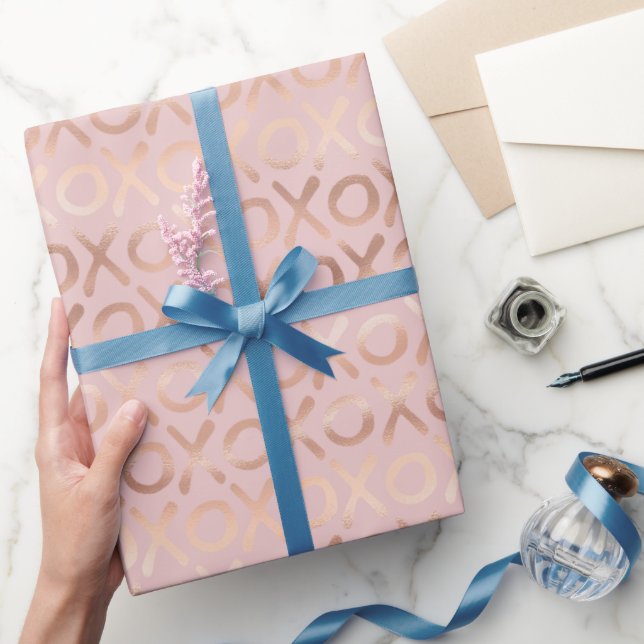 Papier Cadeau Glam Rose Gold Blush XOXO (Cadeaux)