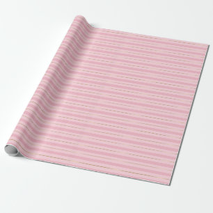 Papier Cadeau Glamor Shiny Chic Design rose Or rayé