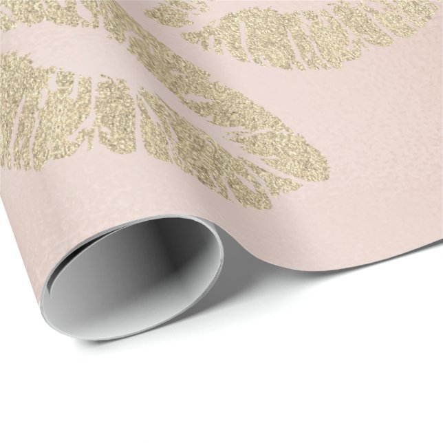 Papier Cadeau Glass Kiss Lièvres de maquillage Blush Champagne G (Coin rond)