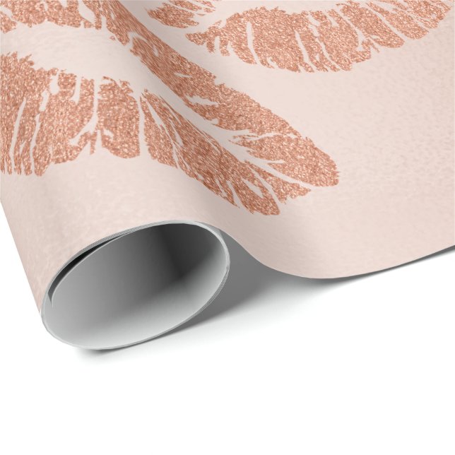Papier Cadeau Glass Kiss Lièvres Maquillage Blush Pin Cuivre Or  (Coin rond)