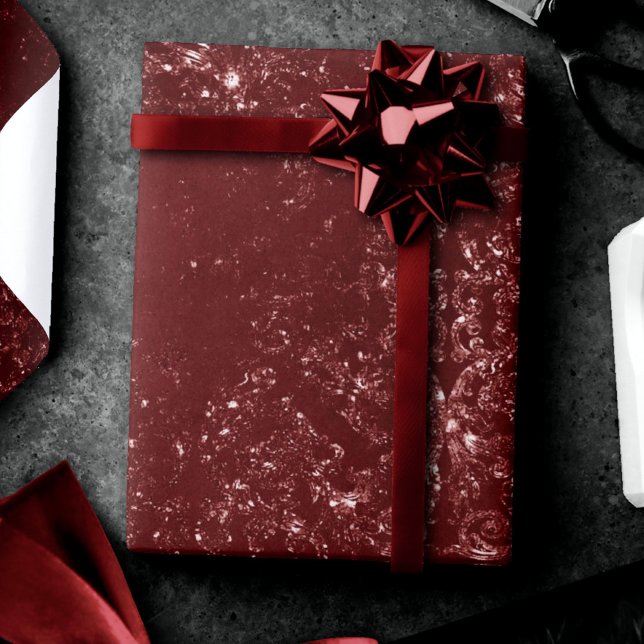 Papier Cadeau Glimmery Henna Grunge | Rouge glamour de sang rich (Créateur téléchargé)