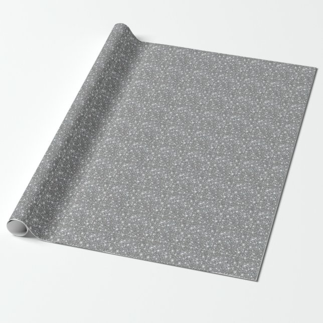 Papier Cadeau Glitterie brillante Vibrant Argent (Déroulé)