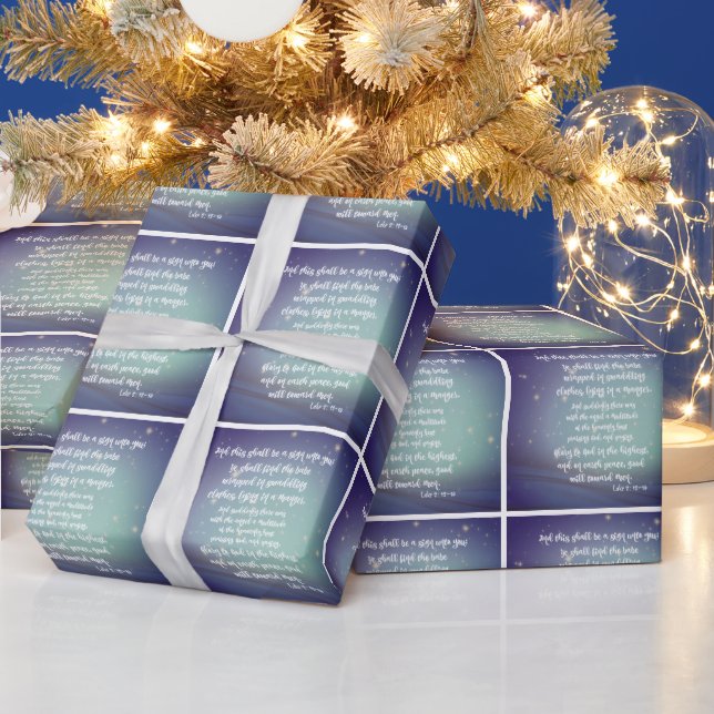 Papier Cadeau Gloire à Dieu Luc Bible Versets Noël (Vacances)