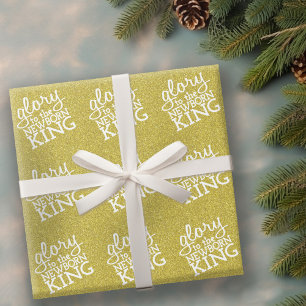Papier Cadeau Gloire au nouveau-né roi Christian Joyeux Noël