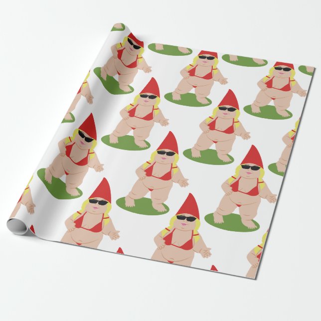 Papier Cadeau Gnome En Bikini (Déroulé)