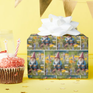 Papier Cadeau Gnome En Jardin D'Été
