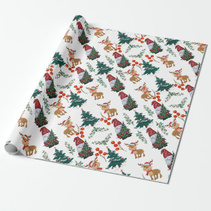 Papier Cadeau Gnome Noël Scandinave fantaisie
