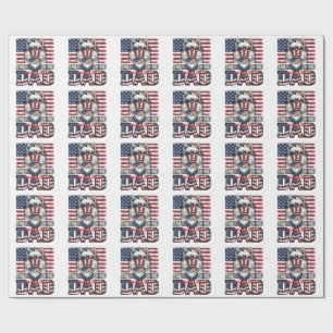 Papier Cadeau Gnome Papa Patriotique Design de T-Shirt Vectoriel