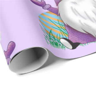 Papier Cadeau Gnome pourpre de Pâques