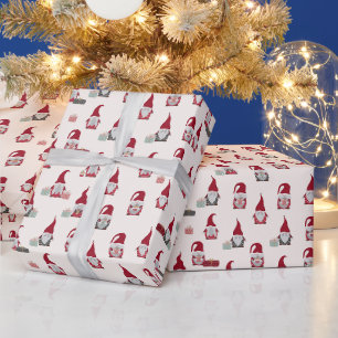 Papier Cadeau Gnomes et cadeaux de Noël Pays rustique