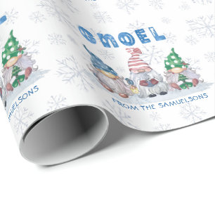 Papier Cadeau Gnomes GNOEL Noël hiver Personnalisé