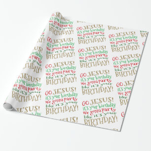 Papier Cadeau GO JÉSUS, C'est ton cadeau d'anniversaire
