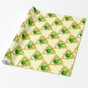 Papier Cadeau GOLD CELTIC HEART Saint Patrick's Day