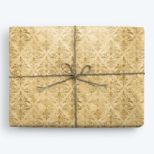 Papier Cadeau Gold Elegant Victorian Damask