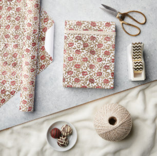 Papier Cadeau Gold Empreinte de léopard Red Lips