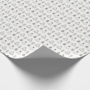 Papier Cadeau Gold et Noir Nordique tendance