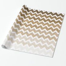 Gold Faux Parties scintillant Glitzy Chevron Ombre