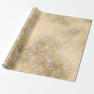 PAPIER CADEAU GOLD LACE ÉLÉGANTE ANNIVERSAIRE MARIAGE WRAP