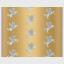 GOLD SILVER UNICORN ANNIVERSAIRE MARIAGE WRAP